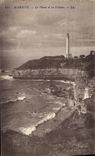 Vintage Postcard Headlight and the Biarritz cliffs