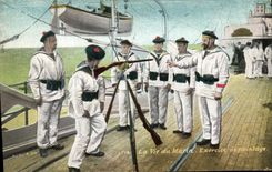 CPA Militaria La vie du Marin Exercice de pointage 