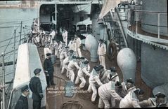 Vintage Postcard Militaria life of the Sailor Operations of the Capstan