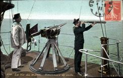 CPA Militaria La vie du Marin Timonniers de veille 