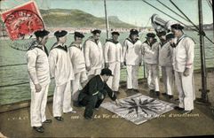 Vintage Postcard Militaria life of the Sailor the lesson of orientation