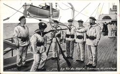 CPA Militaria La vie du Marin Exercice de pointage 