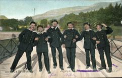 Vintage Postcard Militaria life of the Merry Sailor persons on leave