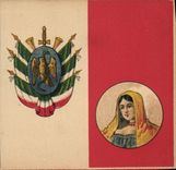 CPA Drapeau Femme Mexique Mexico
