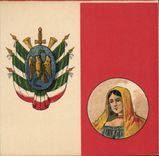 CPA Drapeau Femme Mexique Mexico