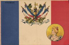CPA Drapeau Femme France