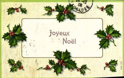 CPA Fantaisie Fleurs Houx Noel