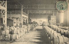 CPA Folklore Vigne Vin Vendanges Champagne Epernay Caves Mercier & Cie Cellier des vins nouveaux Remplissage