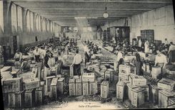 Vintage Postcard Folklore Vine Wine Grape harvest Champagne Moet & Chandon Room of forwarding