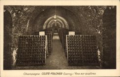 CPA Folklore Vigne Vin Vendanges Champagne Coste Folcher Epernay Vins sur pupitres