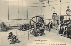 Vintage Postcard Folklore Vine Wine Grape harvest Champagne Moet & Chandon Station of electricity