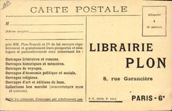 Postal Publicidad Imprenta Plon Talleres de composición de impresión y brochado