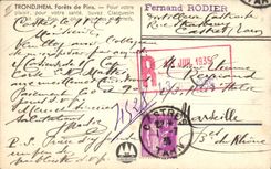 Vintage Postcard Publicity Trondheim Drills of pines Fernand Rodier Clacquesin Aperitif