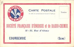 CPA Publicite Societe Francaise d'Energie et de Radio Chimie Produits Rhemda Courbevoie