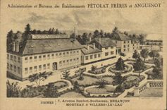 CPA Publicite Petolat Freres et Anguenot Avenue Denfert Rochereau Besancon Morteau et Villers le Lac