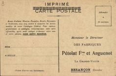 CPA Publicite Petolat Freres et Anguenot Avenue Denfert Rochereau Besancon Morteau et Villers le Lac