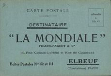 CPA Publicite La Mondiale Picard Pageot Elbeuf Rue Cousin Corblin Rue de Caudebec