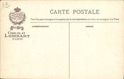 CPA Publicite Chocolat Lombart Marche Royale Espagnole Militaria 