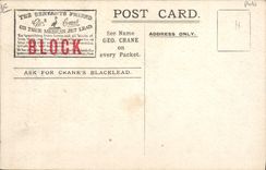 Vintage Postcard Publicity Crane' S Blacklead Children Dog