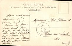 Postal Fantasia Niño Gallina Polluelos Pascuas Ilustrador