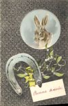 CPA Fantaisie Lapin Fer a cheval Illustrateur 