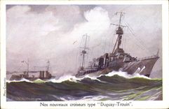 CPA Illustrateur Haffner Bateau de guerre Croiseurs Type Duguay Trouin 