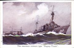 CPA Illustrateur Haffner Bateau de guerre Croiseurs Type Duguay Trouin 