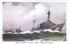 CPA Illustrateur Haffner Bateau de guerre Croiseurs Type Duguay Trouin 