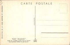 Vintage Postcard Illustrator Haffner Boat Becalmed Yacht Ketch of cruising great chechmate on the front one