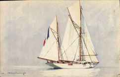 CPA Illustrateur Haffner Bateau Yacht encalmine 