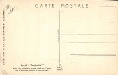 Vintage Postcard Illustrator Haffner Boat becalmed Yacht