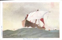 CPA Illustrateur Haffner Bateau Les drakars normands 