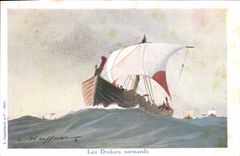 CPA Illustrateur Haffner Bateau Les drakars Normands 