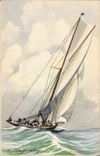 CPA Illustrateur Haffner Bateau Yacht de la grande classe 