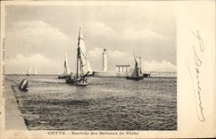 Vintage Postcard Headlight This Re-entry of the fishing boats