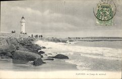 CPA Phare Cannes Coup de Mistral