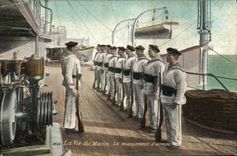 Vintage Postcard Militaria life of the Sailor handling of the weapons