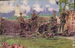 CPA Militaria Fantassins anglais en embuscade