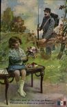 Vintage Postcard Militaria Child Soldier
