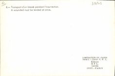 Modern Postcard Militaria Paris Liberation of Paris Transport of one wounds during the insurrection