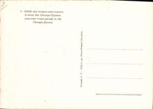 Modern Postcard Militaria Paris Ravelled of the American troops Avenue of the Champs Elysées