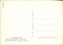 Modern Postcard Militaria Hermanville Beach of unloading June 6th, 1944 Landing ships At the bottom the Billhook Boat