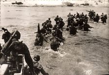 Modern Postcards Militaria Debarquement in Normandy Of the troops unload on the dimension Norman