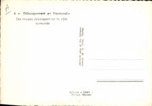 Modern Postcards Militaria Debarquement in Normandy Of the troops unload on the dimension Norman
