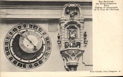 Postal Bern Cuadrante y mecanismo de la vuelta del Reloj