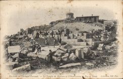 Postal Alrededores de Clermont Ferrand el templo de Mercurio y el observatorio del Puy de Cúpula