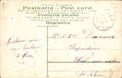 Vintage Postcard Fantasy Flowers Clover Clock