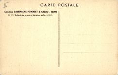 Postal Champaña Pommery y Greno Reims Fila de gredales de origen galo romano