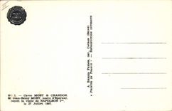 Postal Huecos Moet & Chandon M Jean Remy Moet alcalde de Epernay recibe la visita de 1.o Napoleón