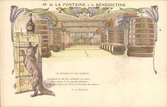 CPA Publicite La Fontaine a la Benedictine Le renard et les raisins 